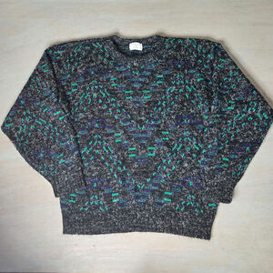 Honeywell & Todd Mens Vintage Eclectic Grandpa Sweater Size Large Cosby 3D Knit